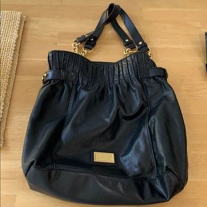 Badgley Mischka leather and metal chain Bag